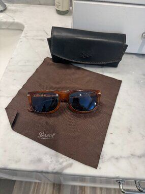 Persol 3271-S 96/56 Sunglasses Men's Terra Di Siena/Light Blue 55-19-145